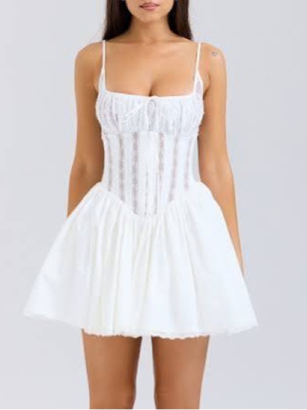 White Lace Corset Mini Dress or Costume — NWT — Size Small